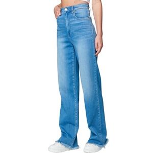 BLANK NYC Rib Cage High Waisted Wide Leg Jeans With Fray Hem In Style Franklin.